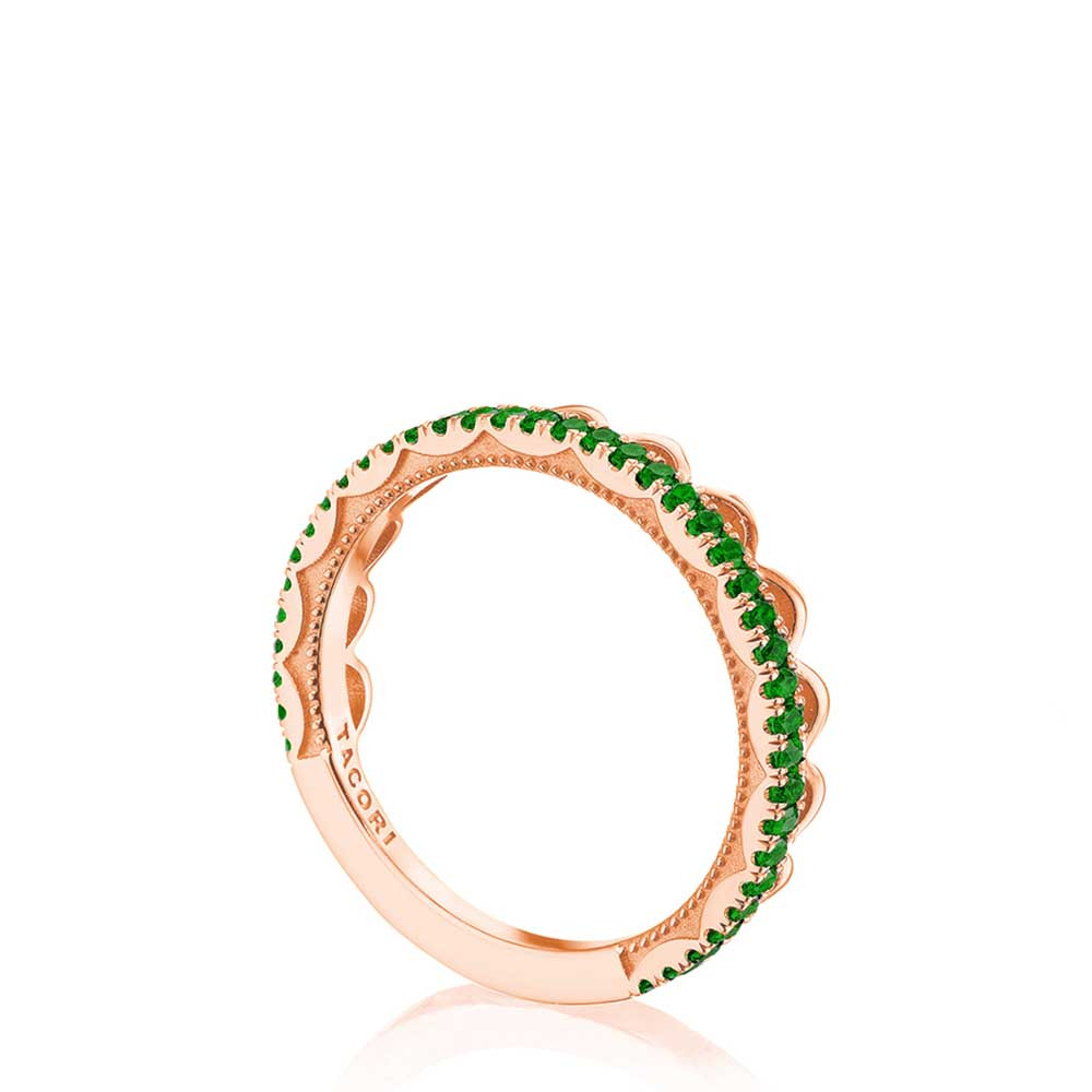 Tacori Crescent Crown 3/4 Emerald Ring in Rose Gold