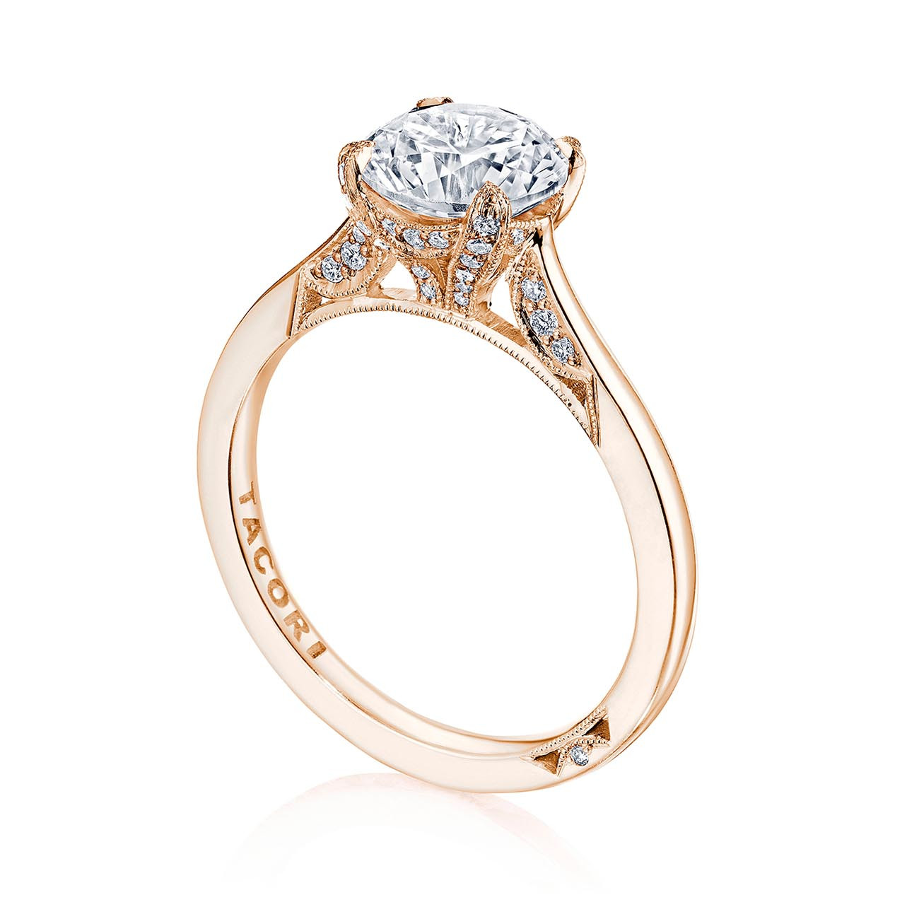 Tacori Simply Tacori Cathedral Solitaire Engagement Ring Angled