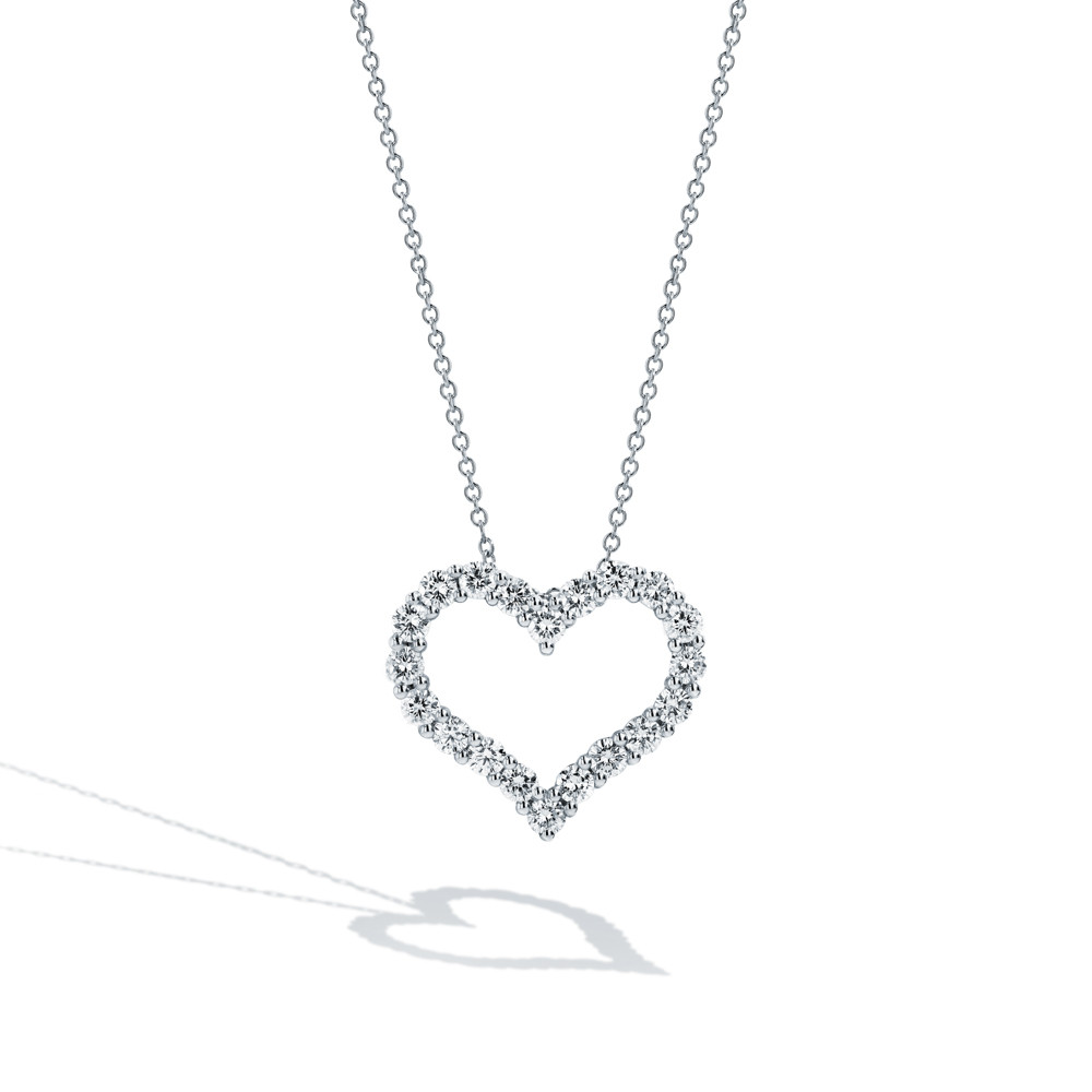 Swirly Diamond Heart Necklace | Jewelry by Johan - Jewelry by Johan
