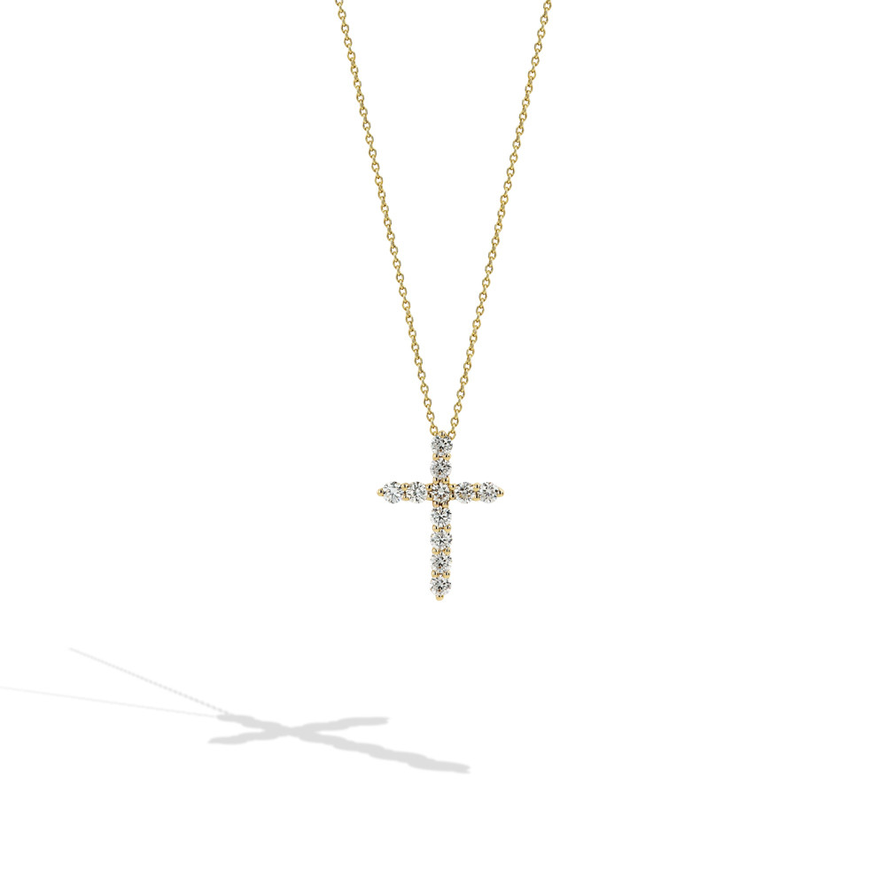 Cross Necklace, Tiny small Cross Pendant in Gold or Silver – Upcycled Works