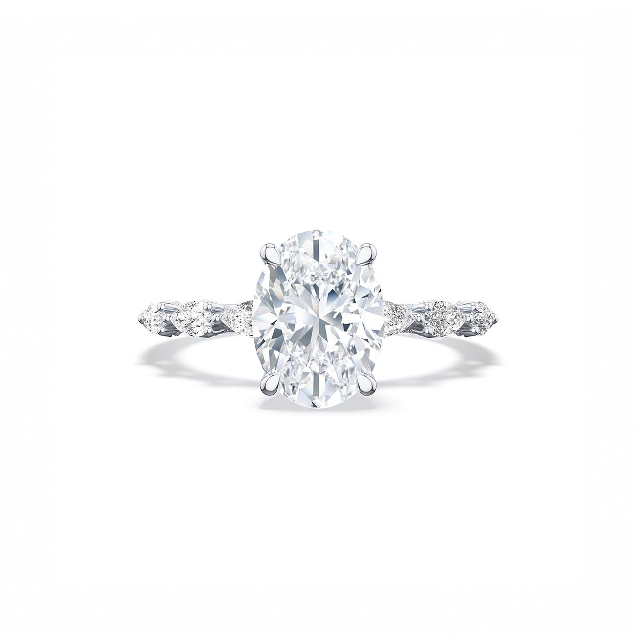 Tacori Sculpted Crescent Oval Pavé Ring Front