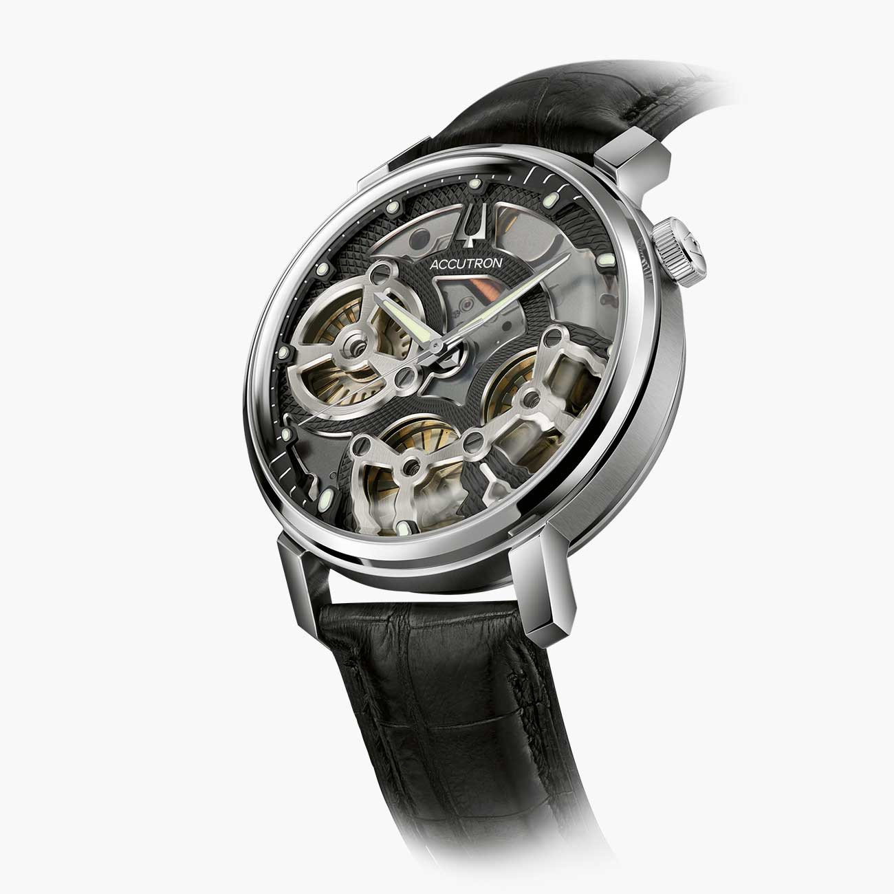 Spaceview Evolution Electrostatic Watch with Black Alligator Side