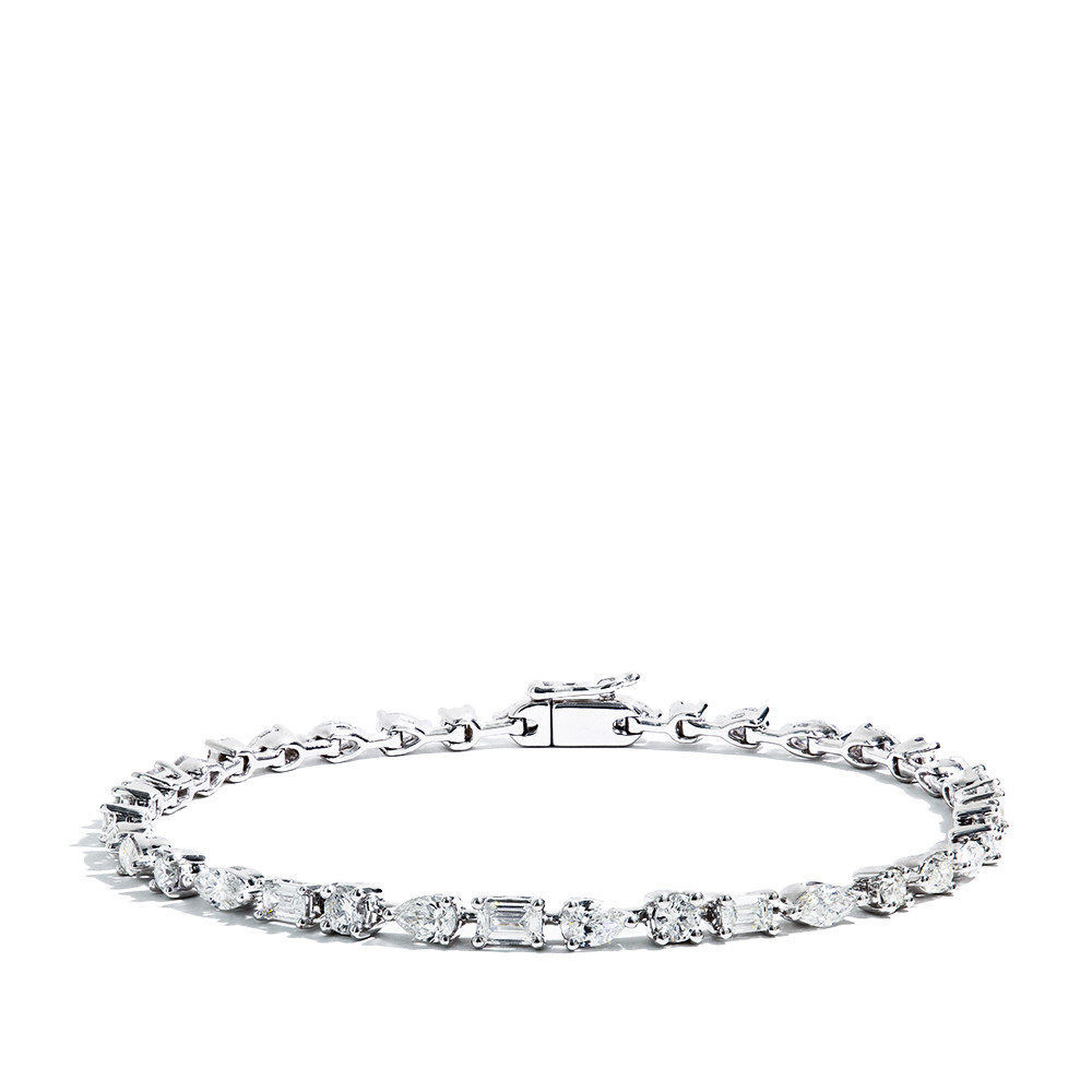 Buy Sterling Silver Swarovski Tennis Bracelet With Safety Clasp Online in  India - Etsy