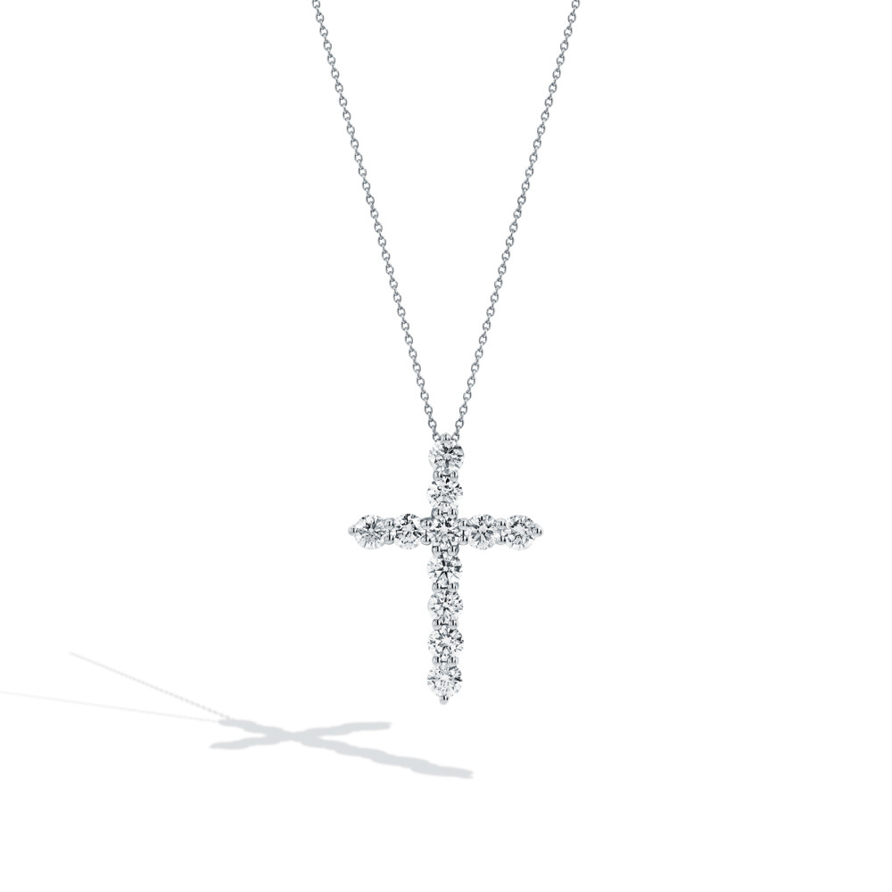 1/10 ct. tw. Diamond Cross Pendant Necklace | Sterling Silver | White |  Size 18