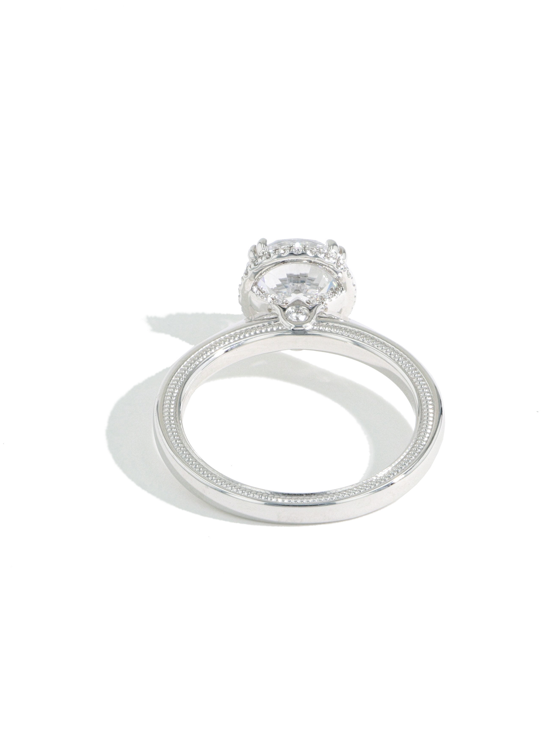 Verragio Tradition Round Diamond Hidden Halo Engagement Ring Setting back view