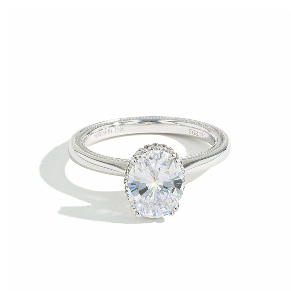 Verragio Tradition Oval Hidden Halo Engagement Ring Setting in White Gold