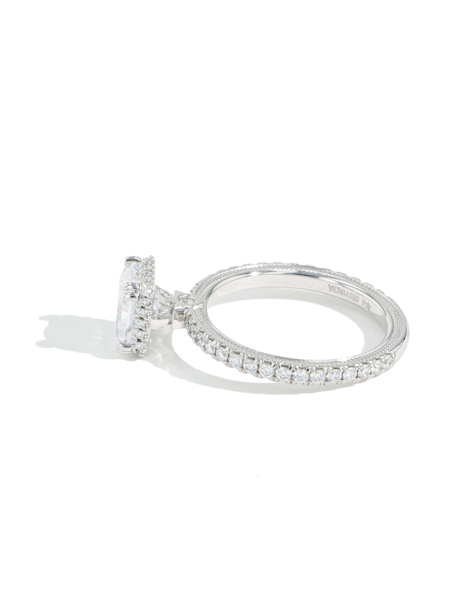 Verragio Tradition Hidden Halo Princess Diamond Engagement Ring Setting side view