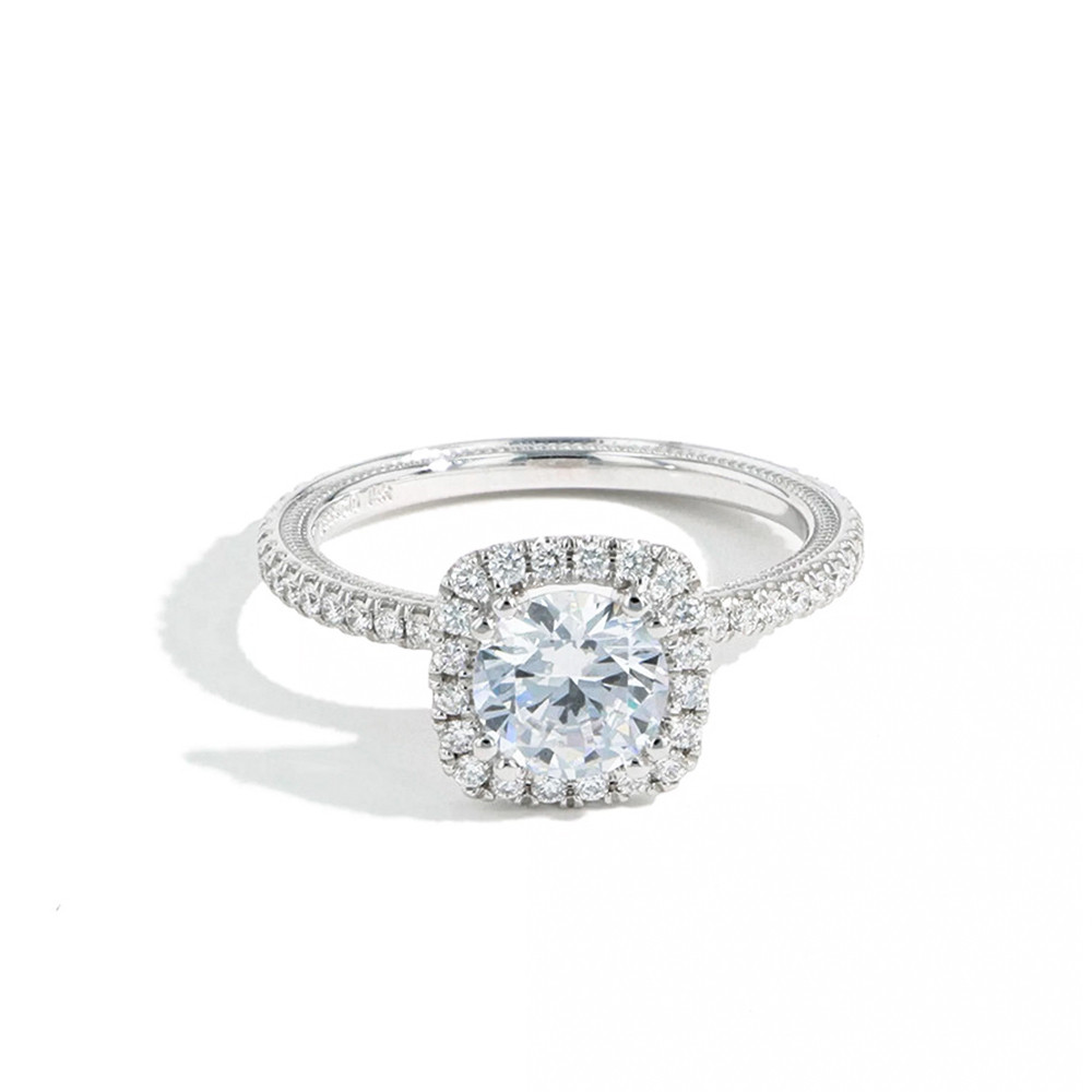 Engagement Ring | 5 1/4 Carat Round Brilliant Halo Diamond Engagement Ring  In 14K White Gold | SuperJeweler