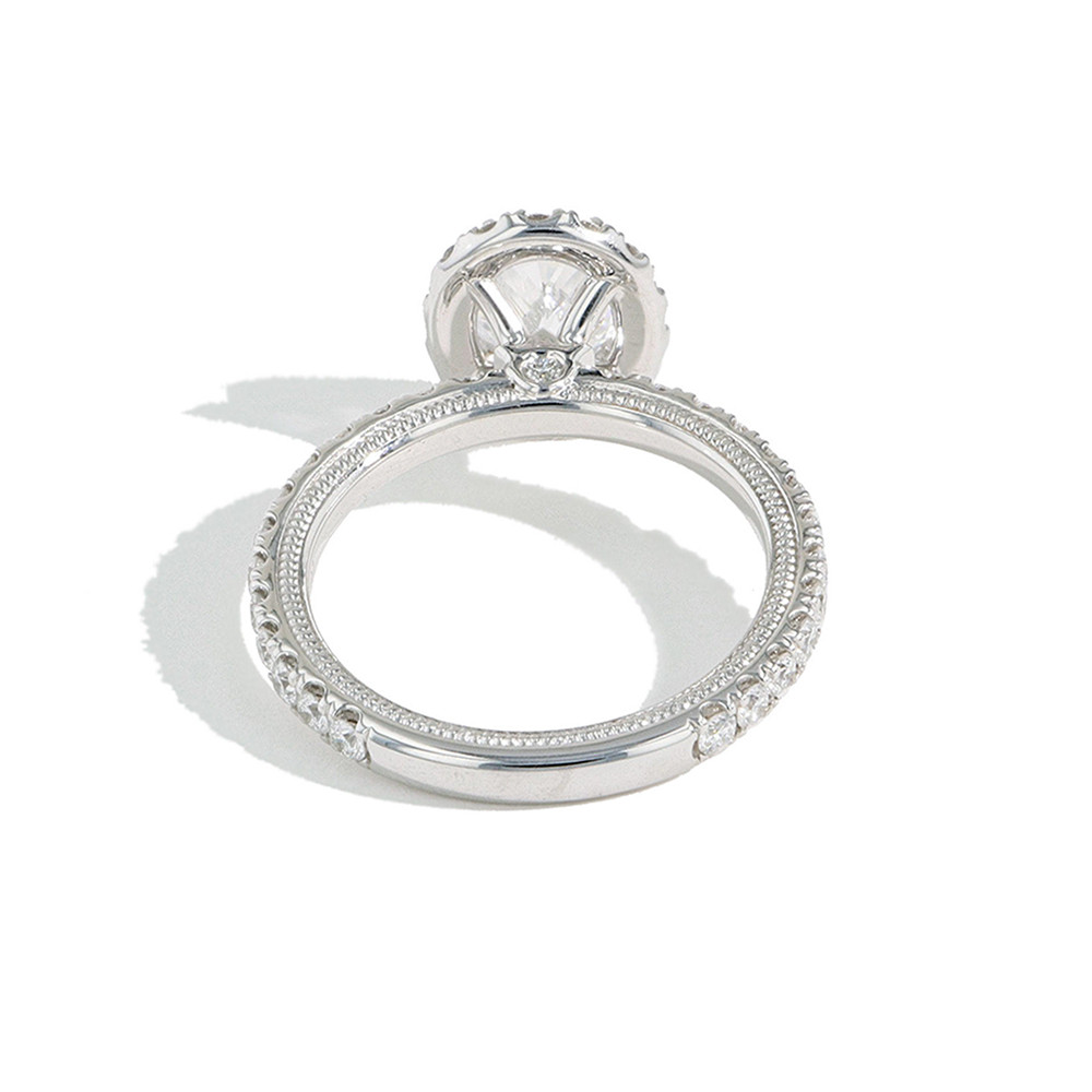 Verragio Tradition Halo Pavé Diamond Oval Engagement Ring Setting back view