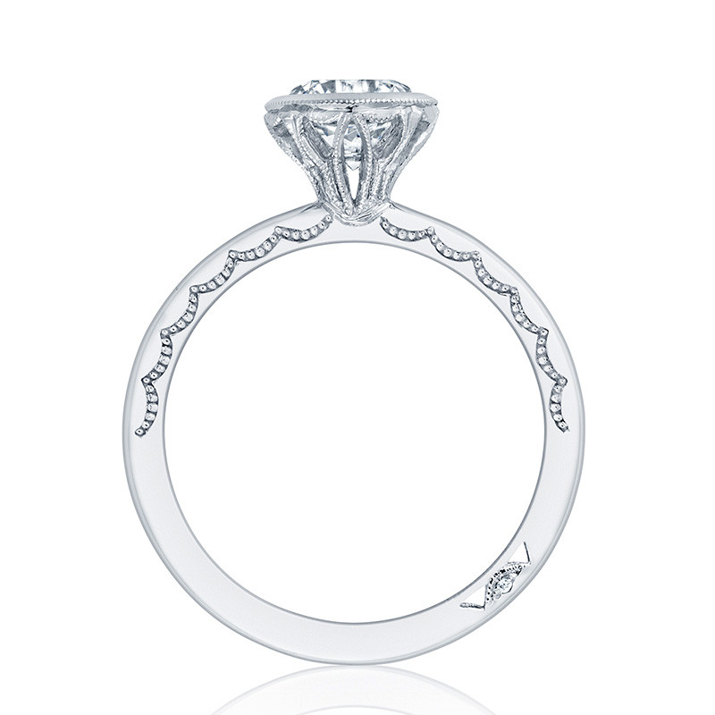 Tacori 300-2RD7.25 Platinum Bezel Set Engagement Ring Starlit Setting Edge View