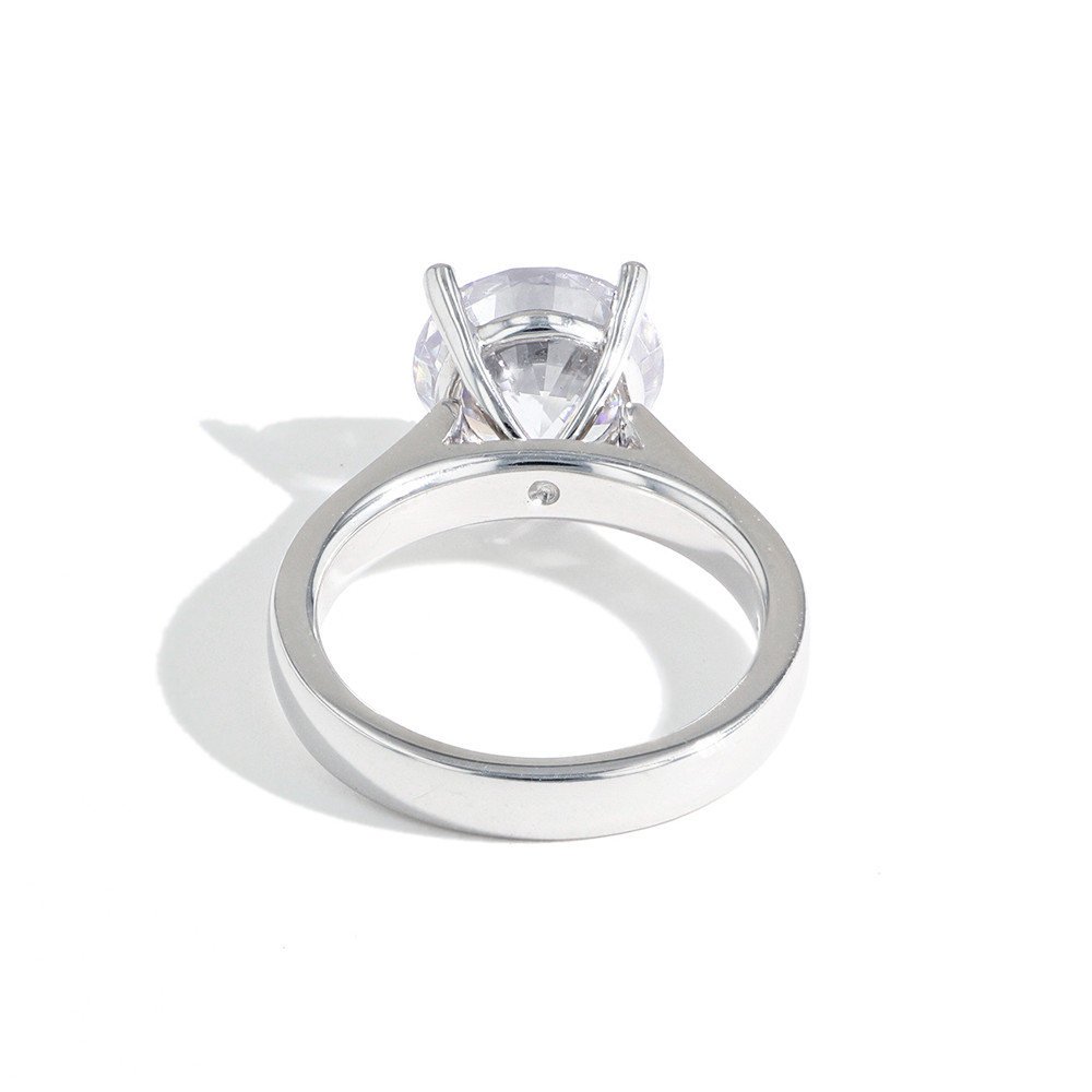 The Round Solitaire Engagement Ring Setting in Platinum back view