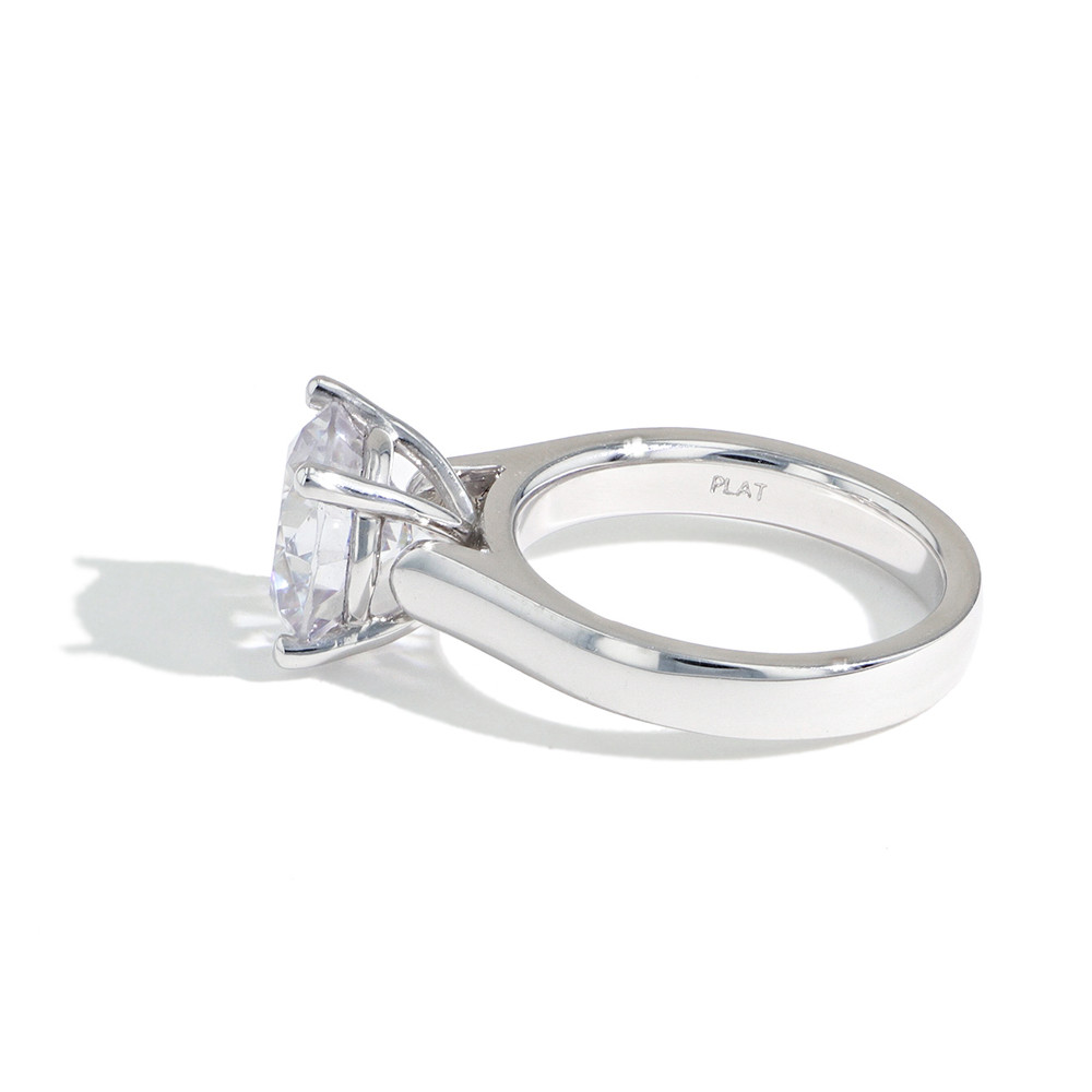 The Round Solitaire Engagement Ring Setting in Platinum side view