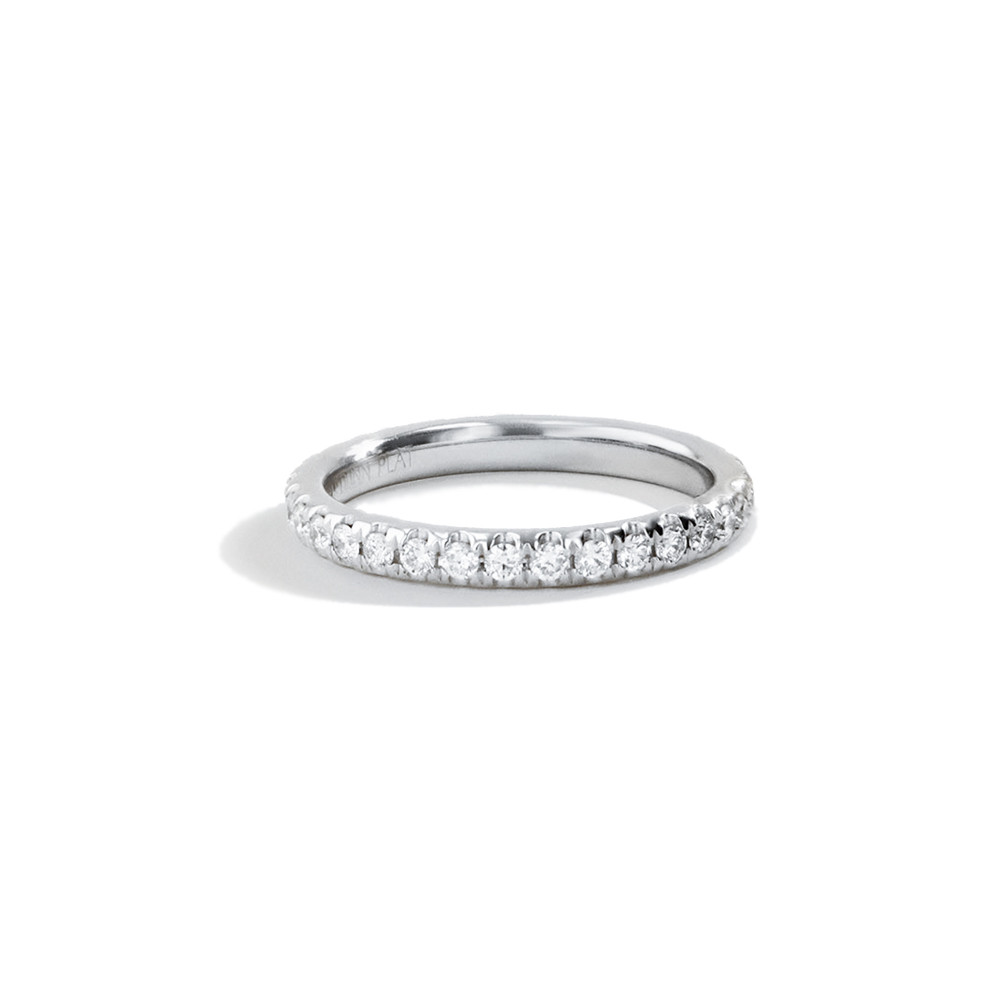 Three Quarter Carat Round Diamond Eternity Ring – Platinum  FRONT VIEW