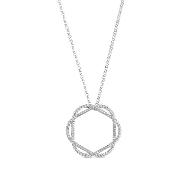 Roberto Coin New Barocco Braided Circle Pendant Necklace