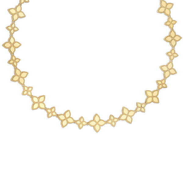 Roberto Coin Yellow Gold Princess Flower Link Collar