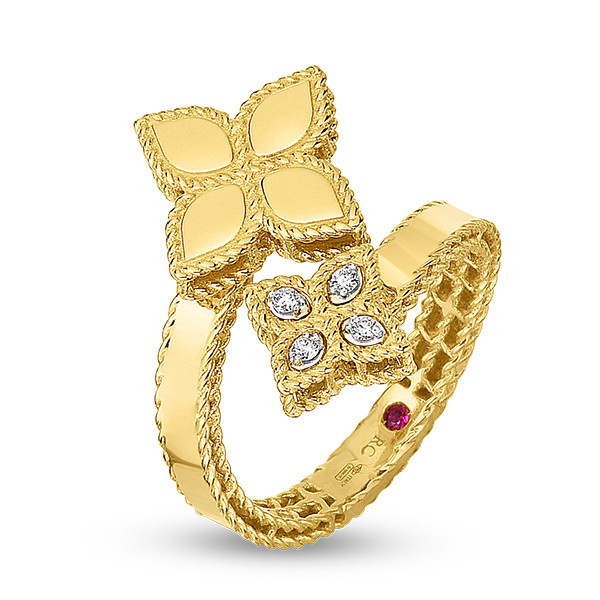 Roberto Coin Overlap Diamond Princess Flower Ring