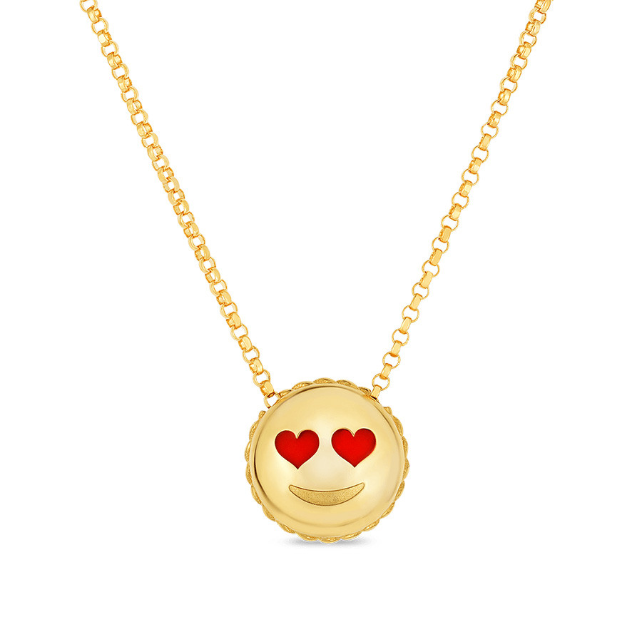 Roberto Coin Pendant Yellow Gold Love Emoji Necklace