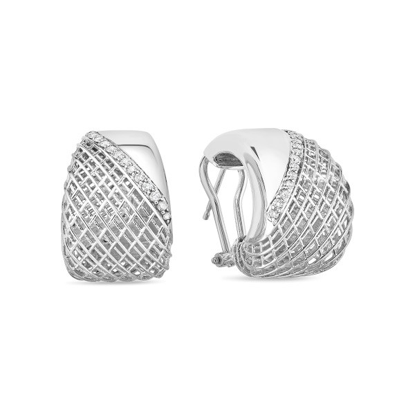 Roberto Coin White Gold & Diamond Soie Dome Earrings