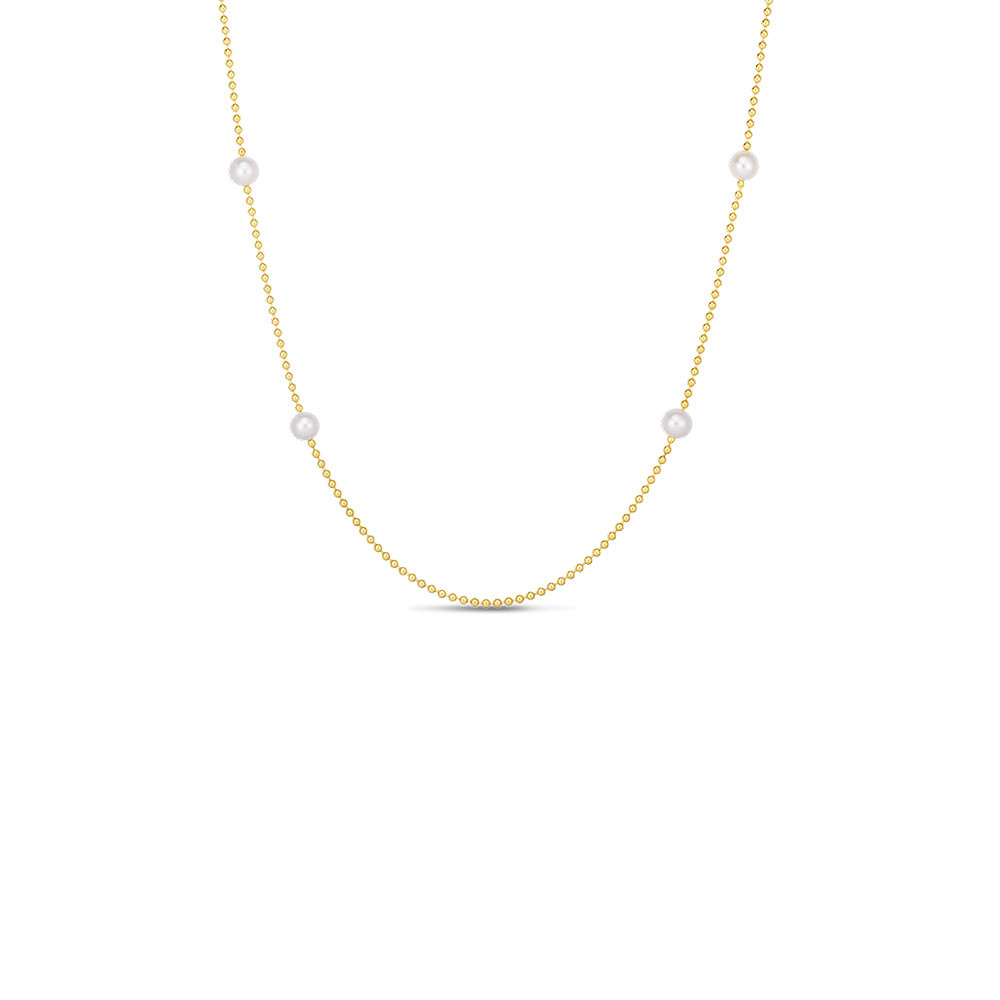 Roberto Coin Long Pearl Station Necklace
