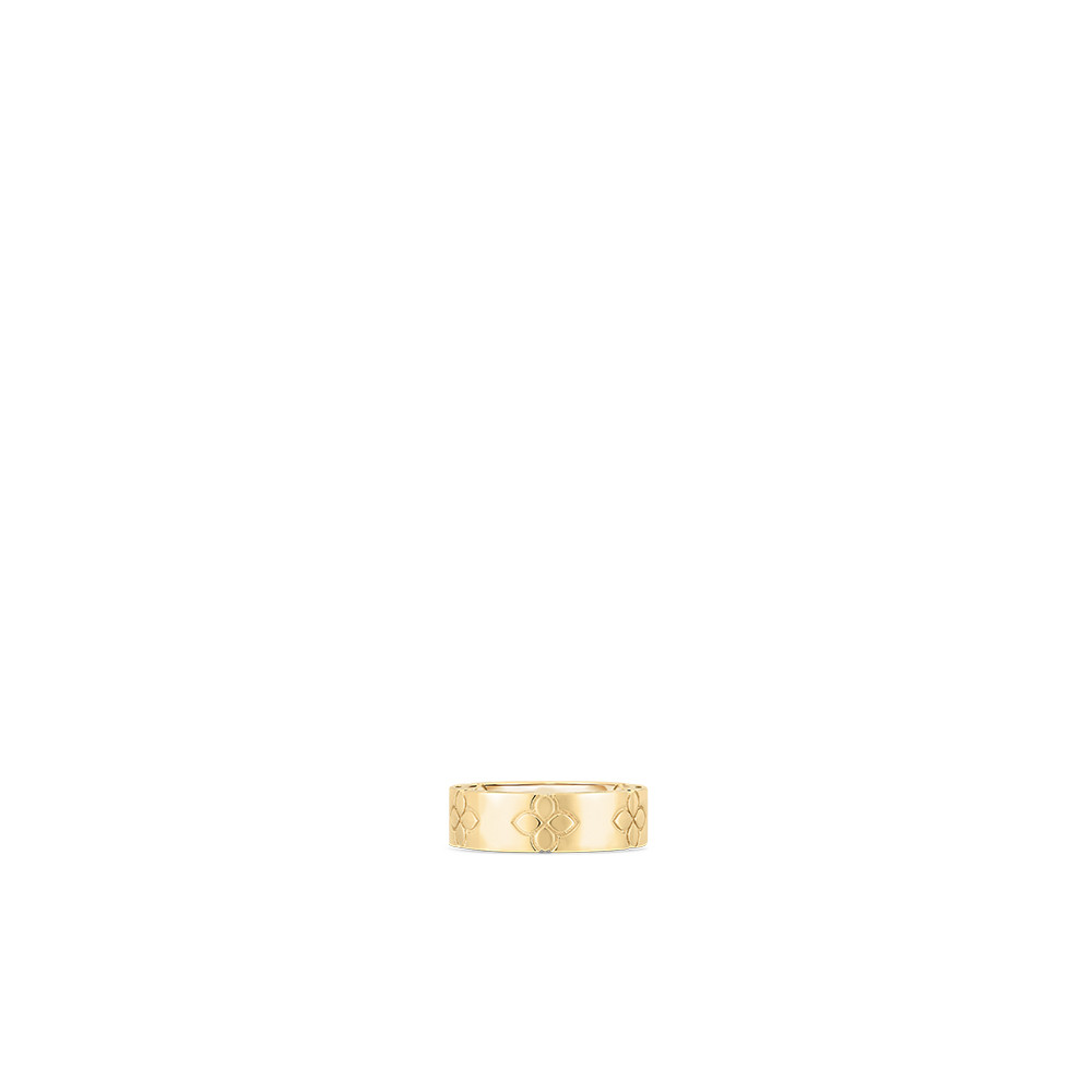 Roberto Coin Love In Verona Medium Flower Band Ring in Yellow Gold