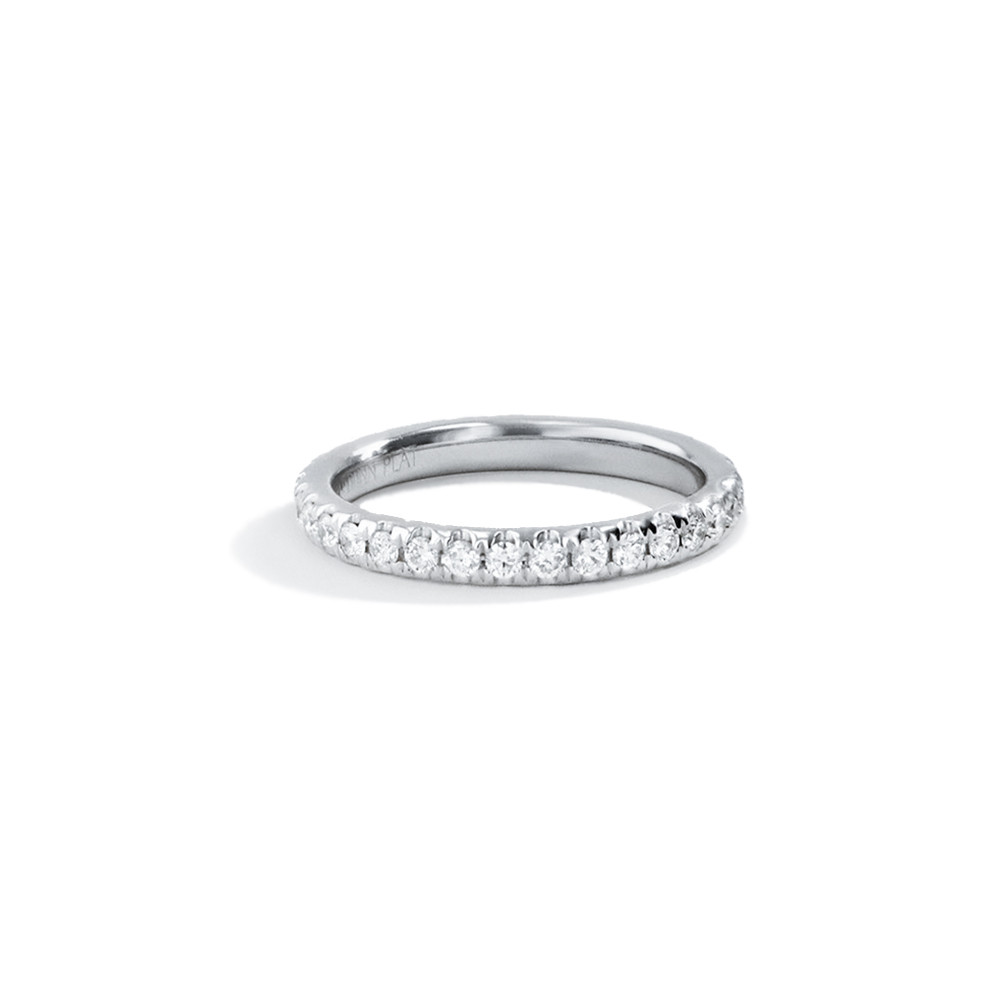 1.4 Carat Diamond Brilliant Round Cut Half Eternity Ring Platinum Finish Size K 