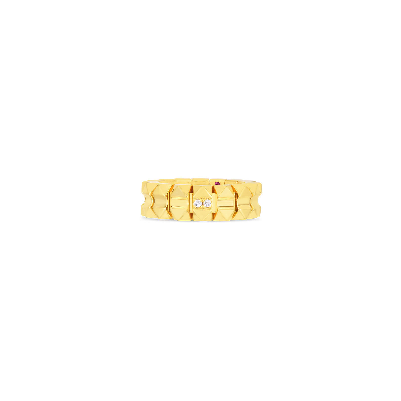 Roberto Coin Obelisco Single Diamond Flex Ring in yellow gold