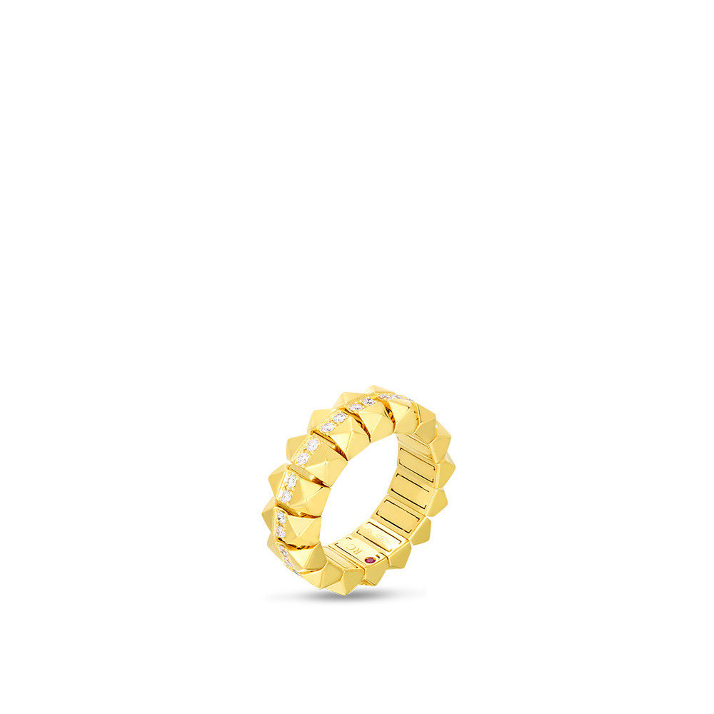 Roberto Coin Obelisco Yellow Gold Diamond Flex Ring