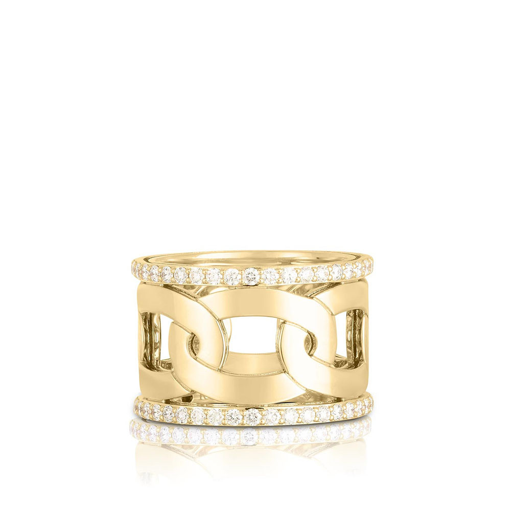 Roberto Coin Navarra Diamond Wide Band Ring 