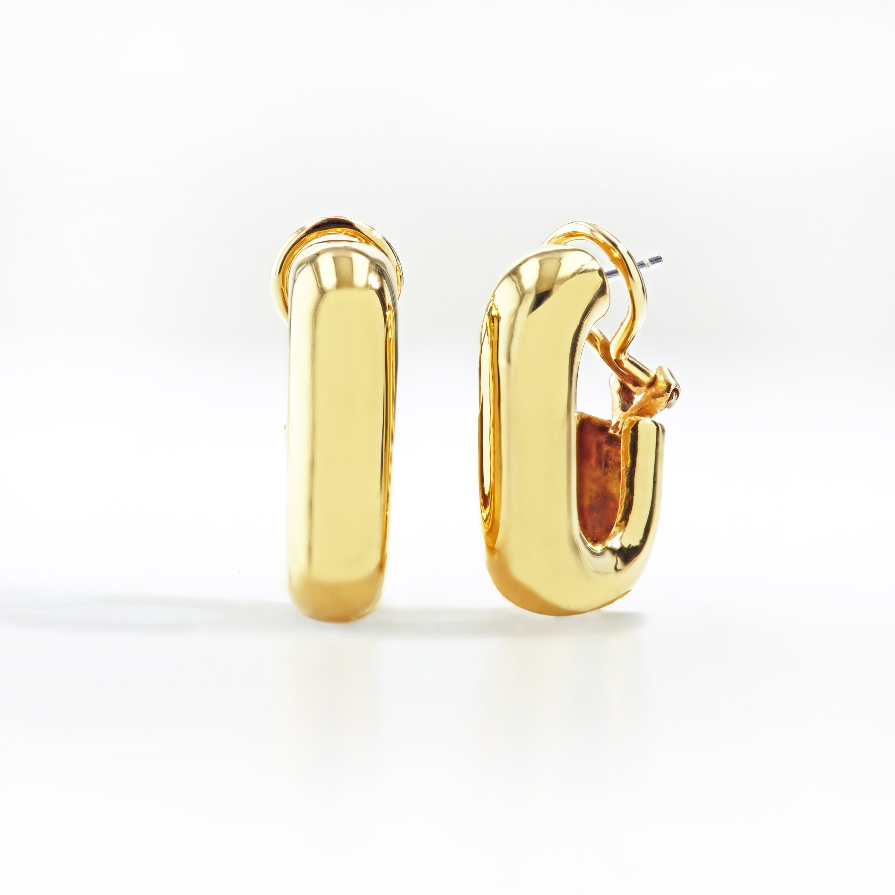 PRIVATE LABEL18K Gold J-Hoop Huggie Earrings