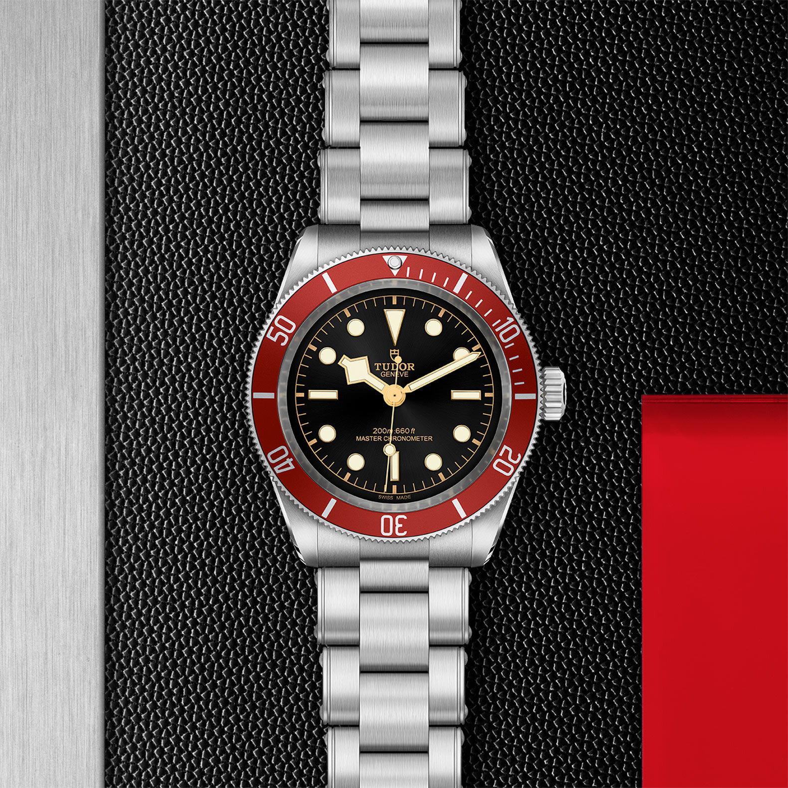 TUDOR Black Bay with 41mm Steel Case and Steel Bracelet M7941A1A0RU-0001 Watch in Store Flat Lay