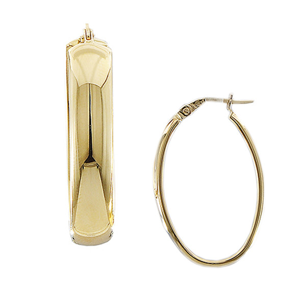 Roberto Coin Yellow Gold Large Wide Oval Hoop Earrings