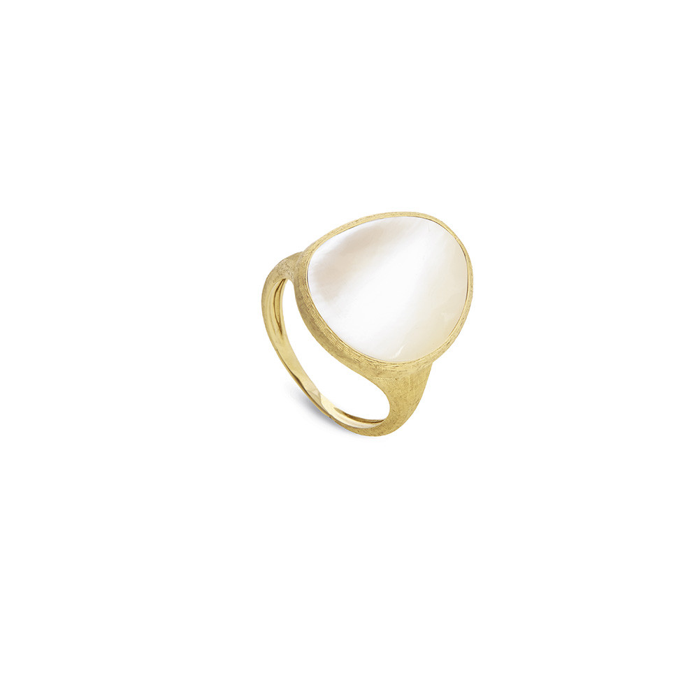 Marco Bicego Lunaria Medium Yellow Gold & Mother of Pearl Ring
