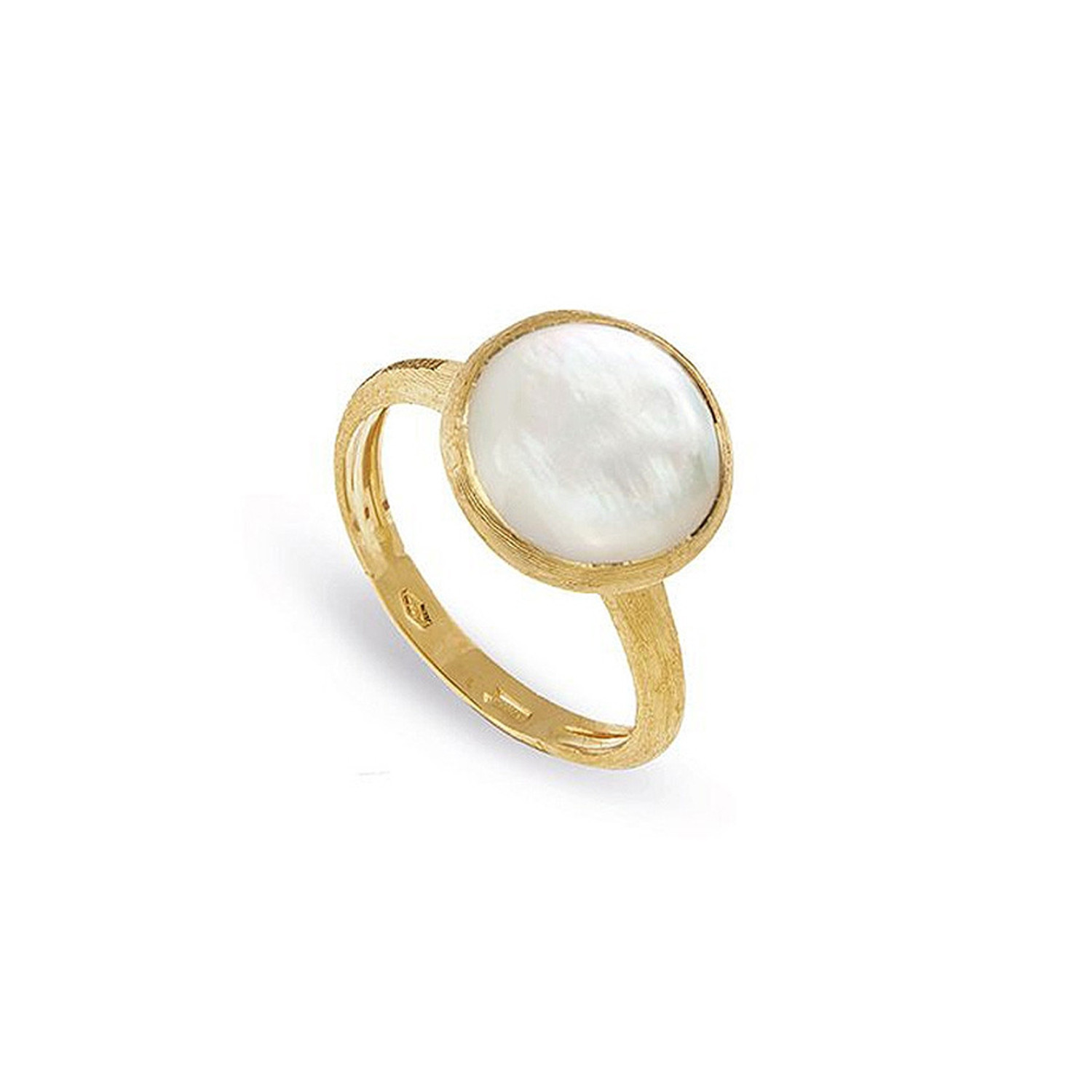Marco Bicego Yellow Gold Jaipur  White Mother of Pearl Stackable Ring