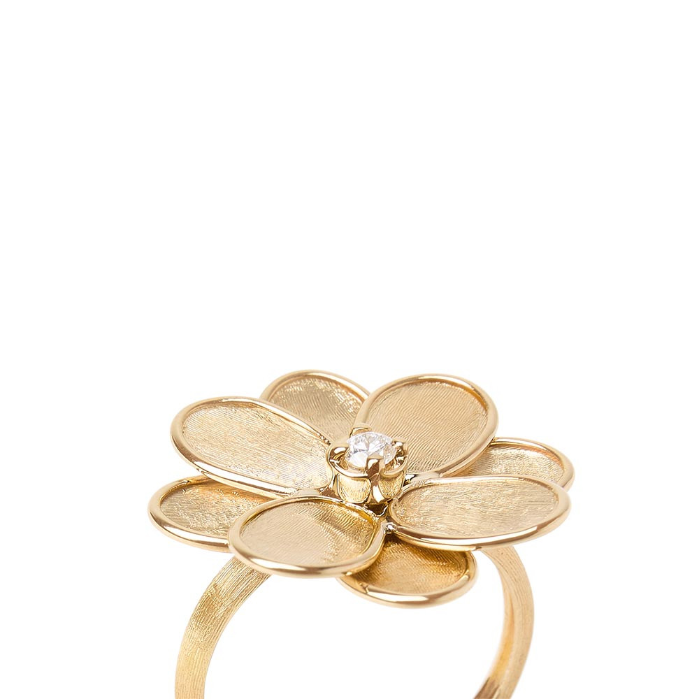 Marco Bicego Petali Diamond Flower Ring in 18K Yellow Gold