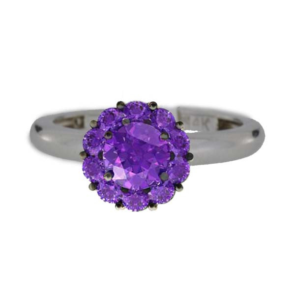 Color My Life Amethyst Ring in White Gold 