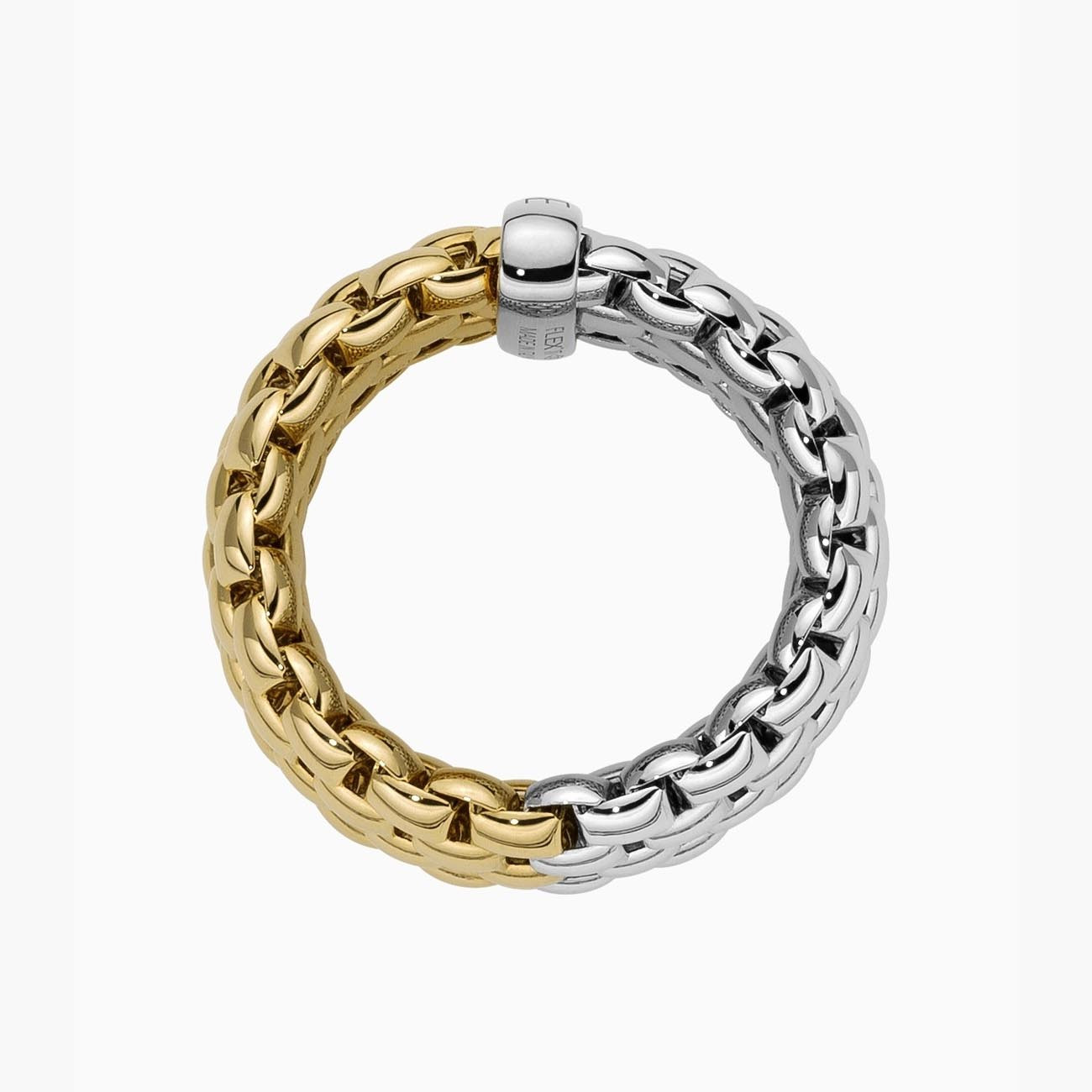 Fope Essentials Ring in White and Yellow Gold Profile Medium
