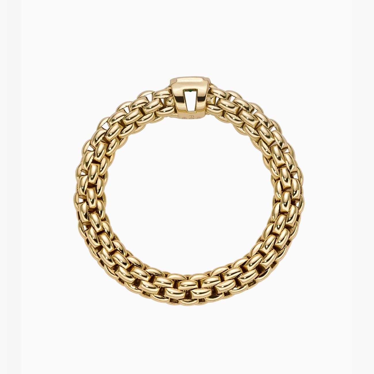 Fope Souls Flex'it Yellow Gold Emerald Ring Profile