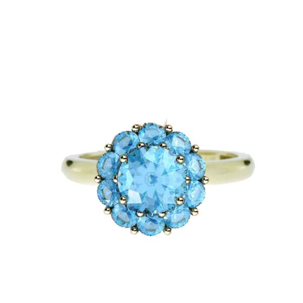 Color My Life Aqua Ring in Yellow Gold