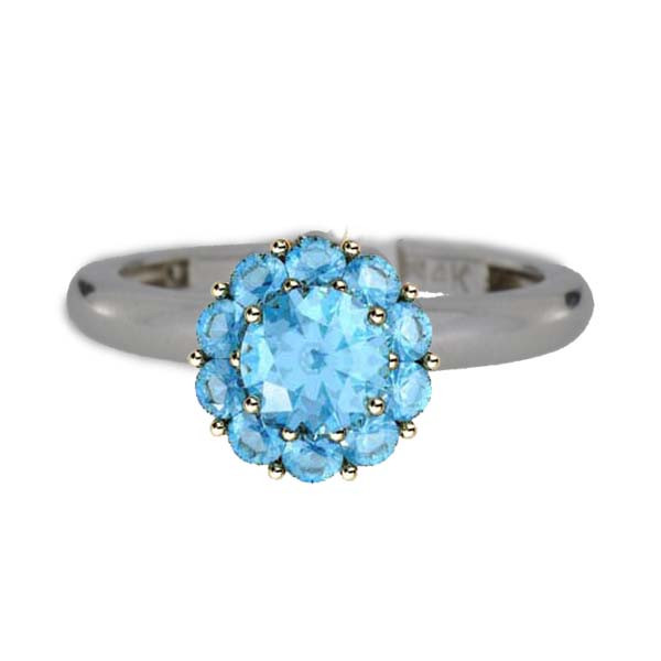 Color My Life Aqua Ring in White Gold 