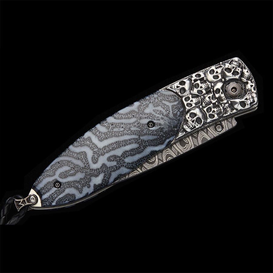 William Henry Monarch Departure Damascus Steel Pocket Knife Closed View