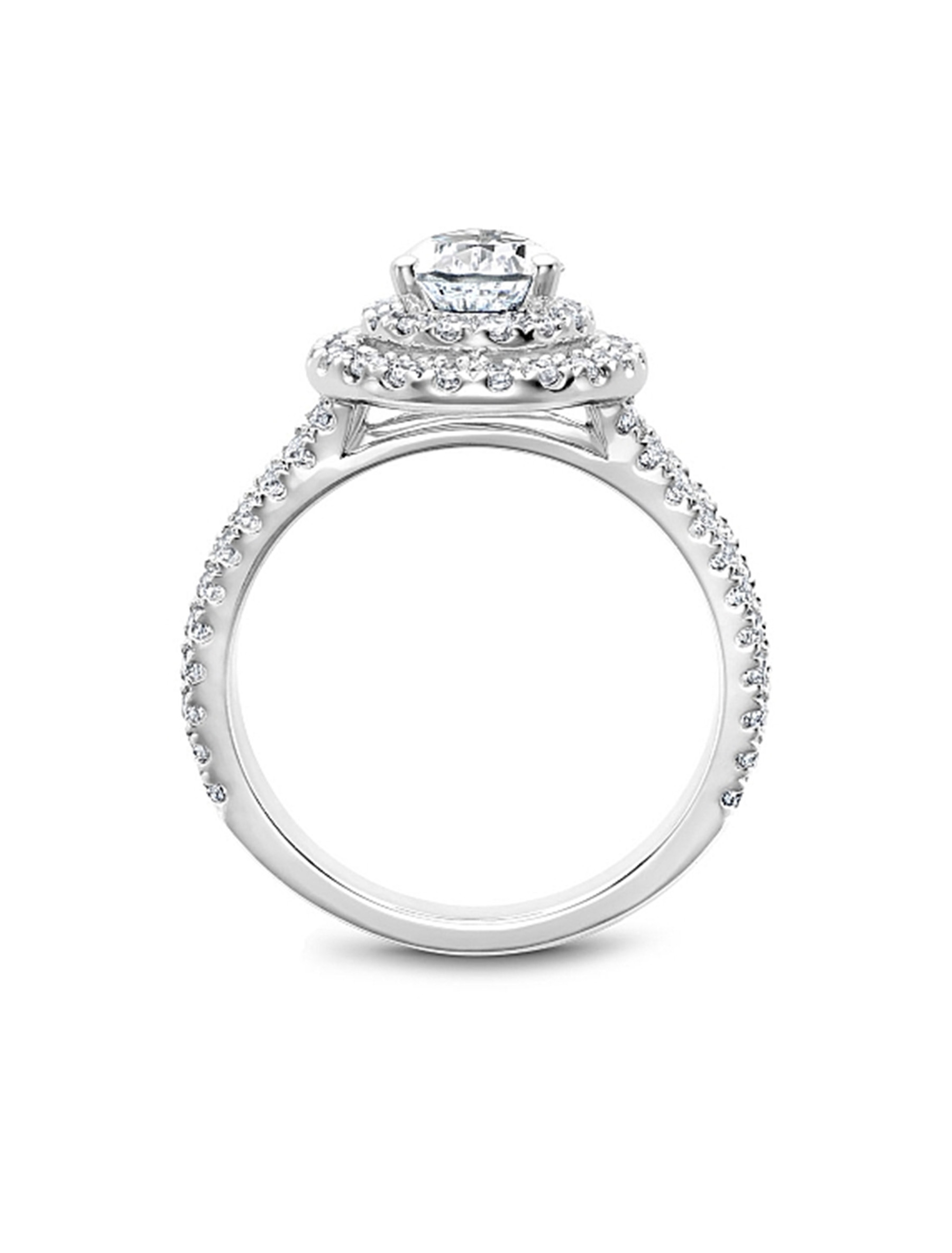 Noam Carver Pear Diamond Double Halo Engagement Ring Setting side view