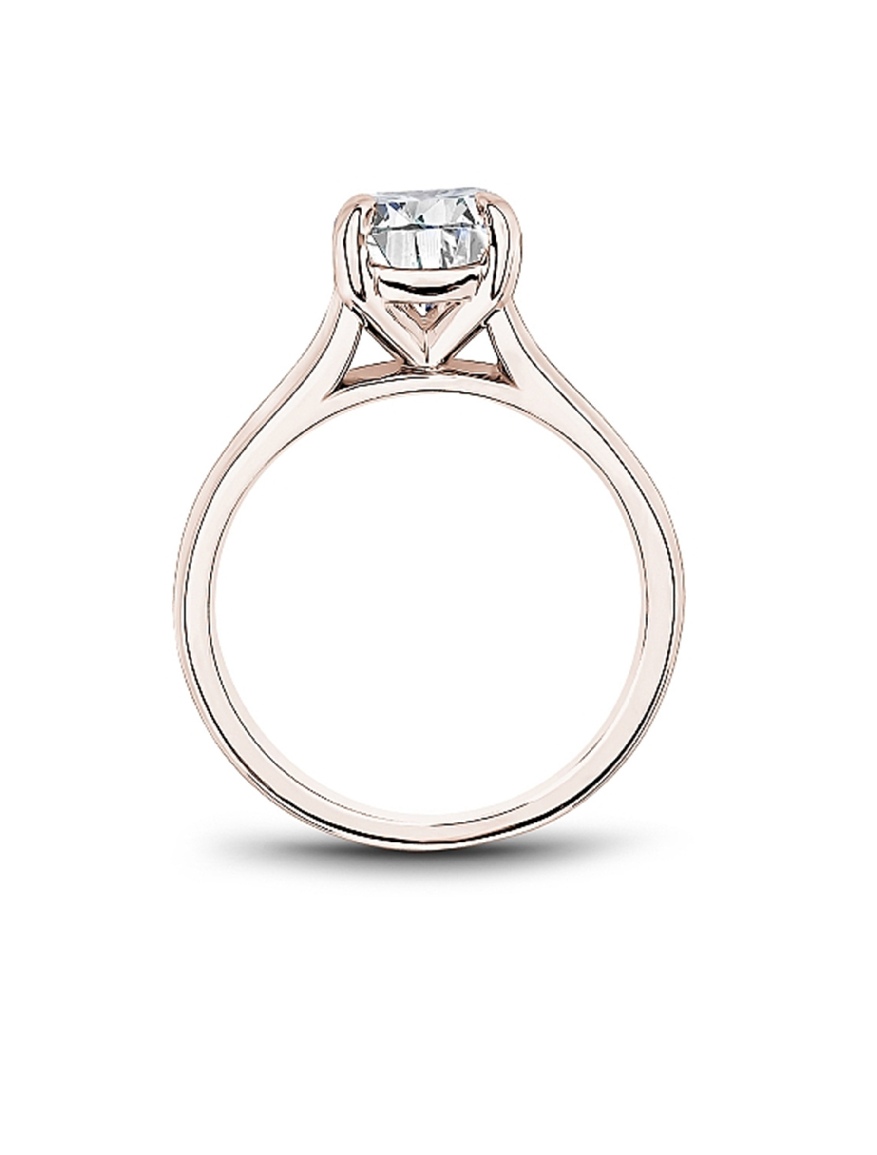 Noam Carver Round Solitaire Engagement Ring Setting in 18K Rose Gold side view