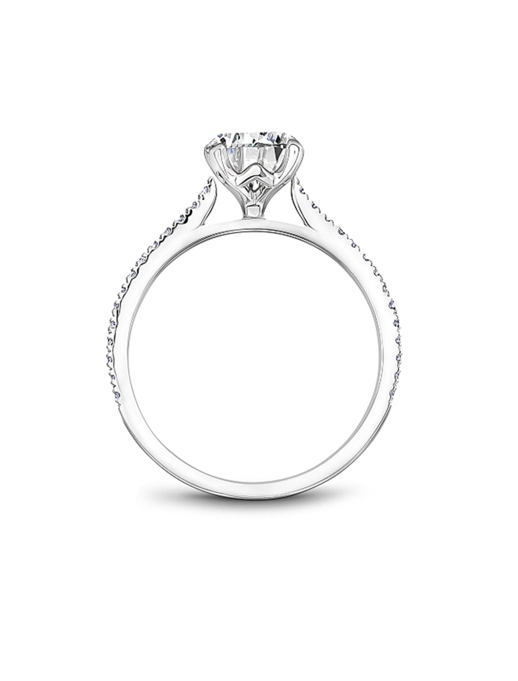 Noam Carver Pave Diamond Engagement Ring Setting in 18K White Gold side view