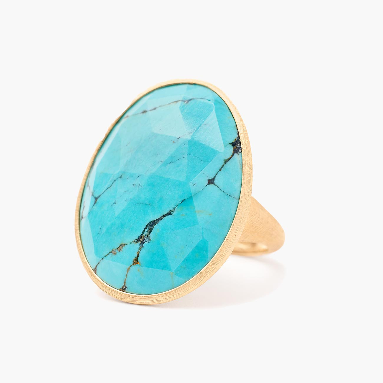 Marco Bicego Lunaria Turquoise Gold Cocktail Ring Front