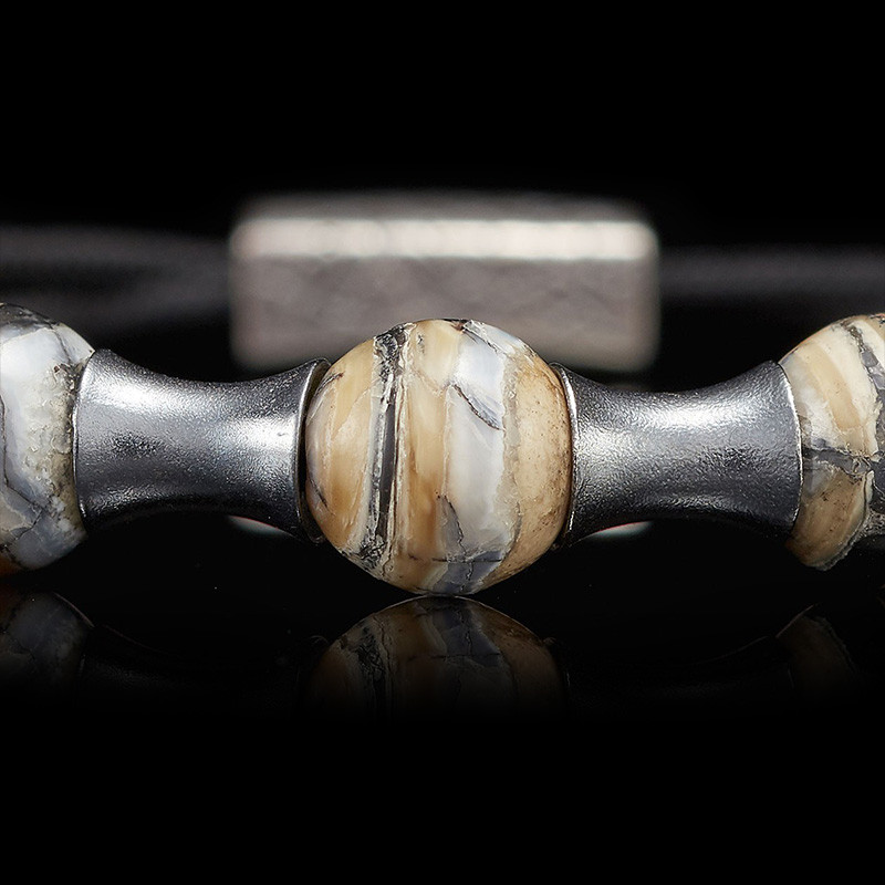 William Henry Adjustable Bead Fossil Zenith Bracelet Bead Close-Up