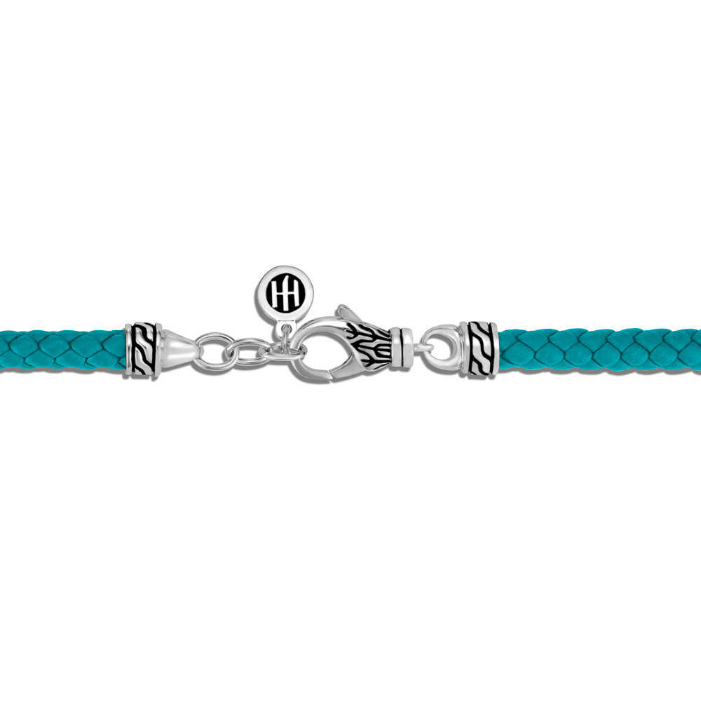 John Hardy Classic Chain Turquoise Leather Bracelet in Sterling Silver clasp view