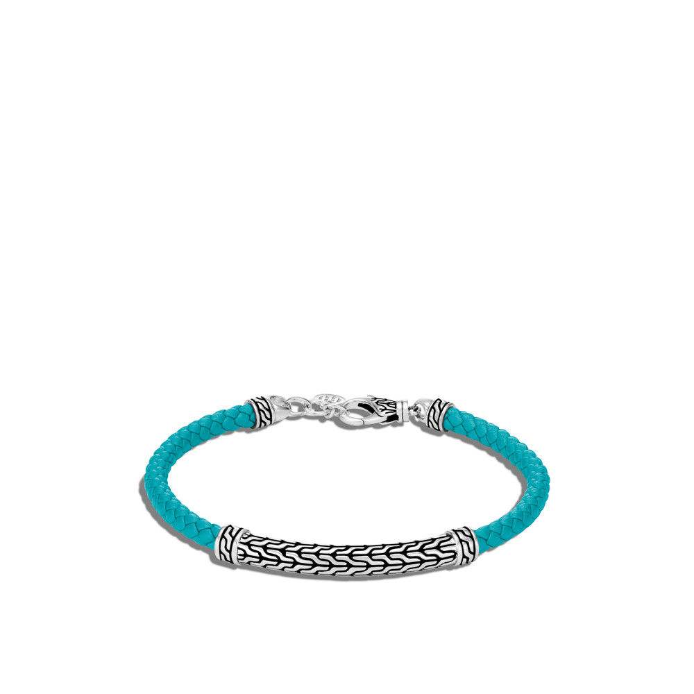 John Hardy Classic Chain Turquoise Leather Bracelet in Sterling Silver