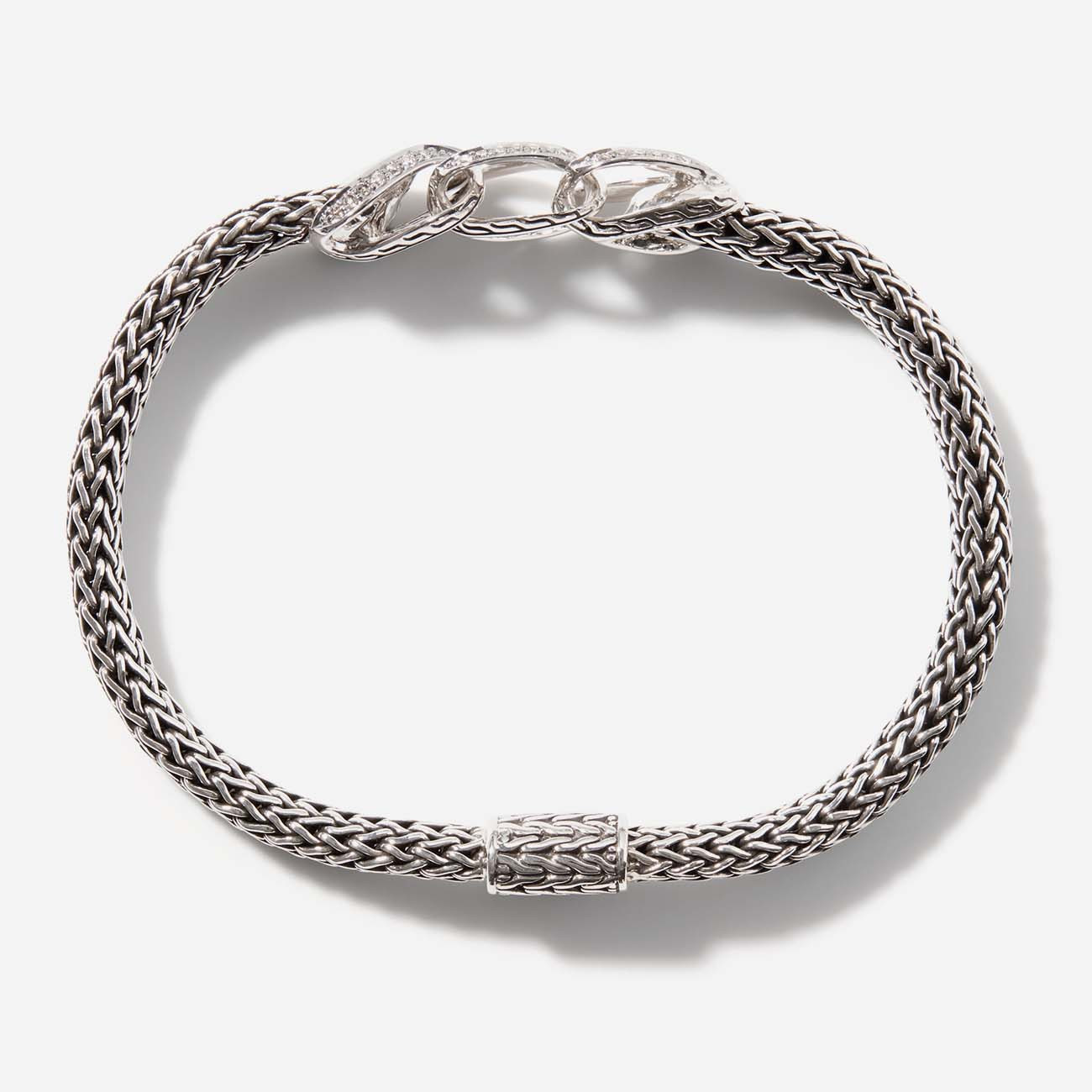 John Hardy Asli Classic Chain Diamond Link Bracelet Profile