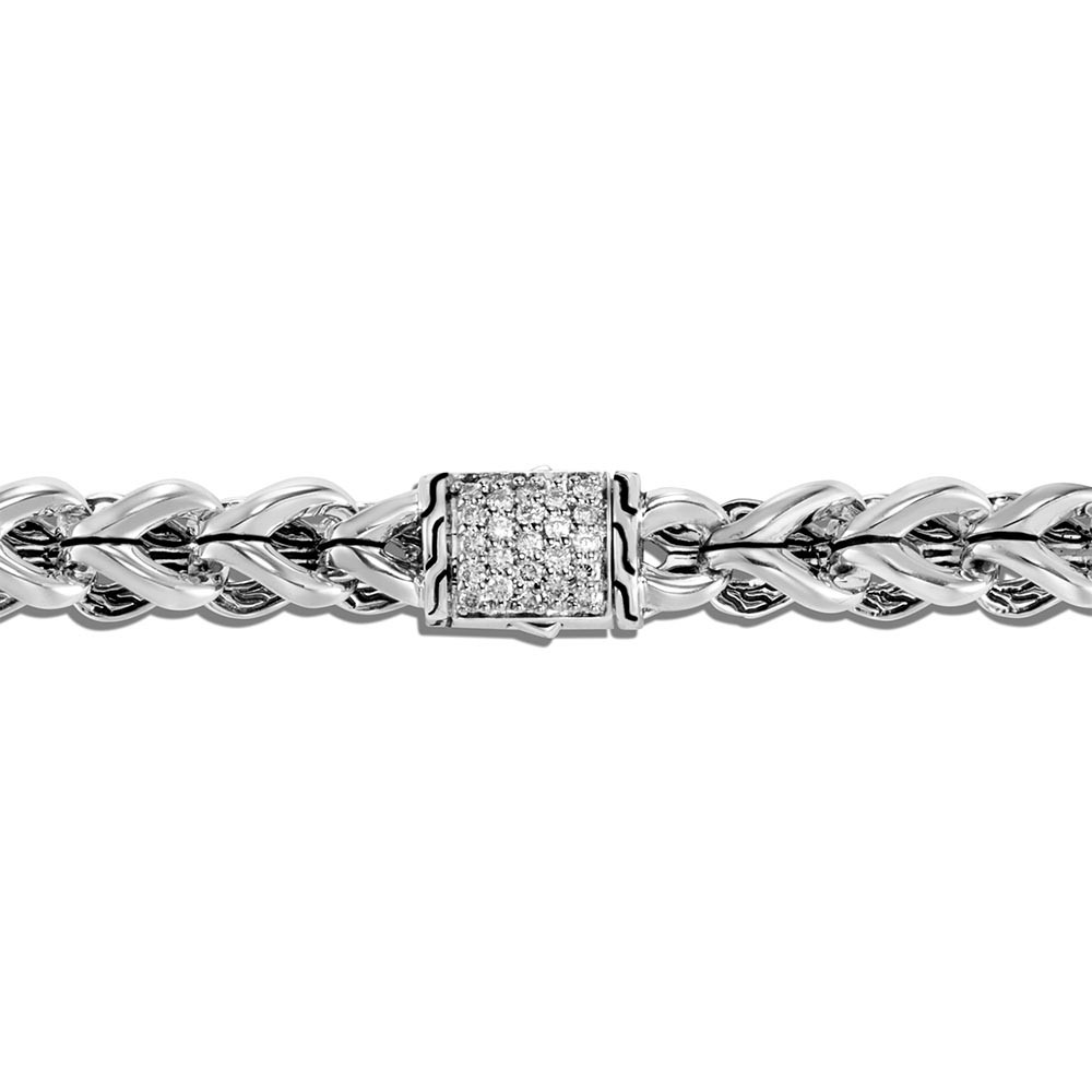 John Hardy Asli Classic Chain Diamond Link Bracelet in Sterling Silver clasp view