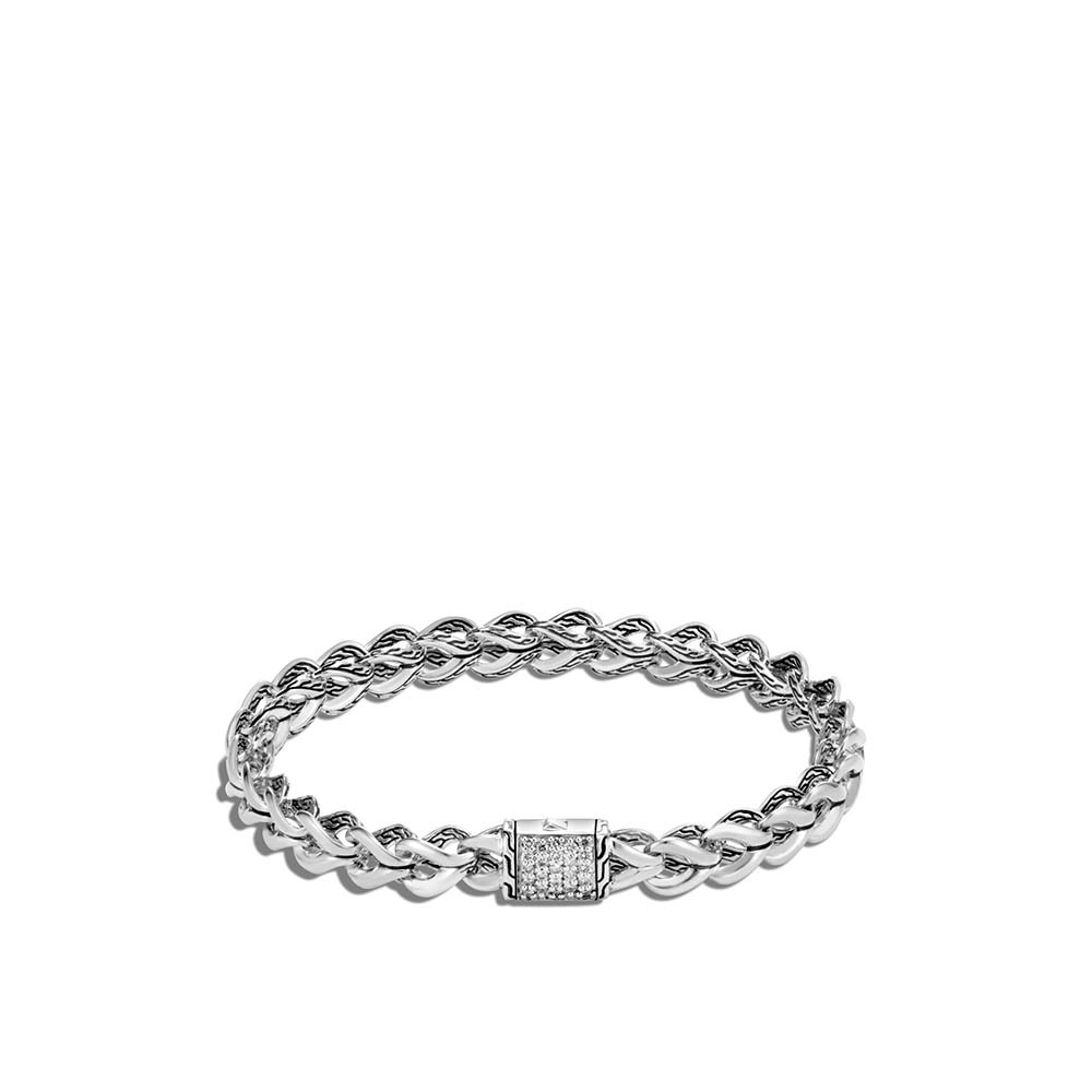 John Hardy Asli Classic Chain Diamond Link Bracelet in Sterling Silver